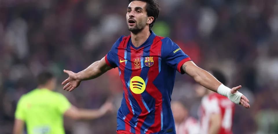 Jugador de Barcelona celebrando un gol en el partido