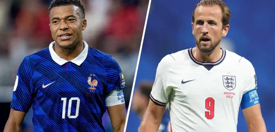 Mbappé y Kane durante el partido