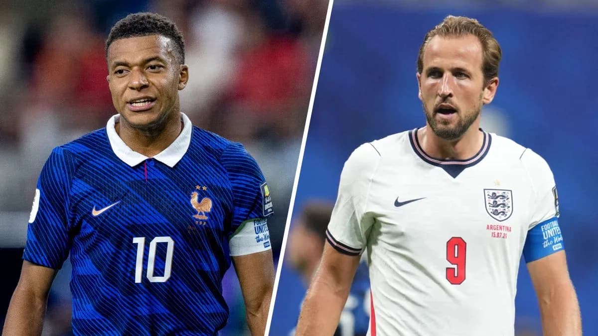 Mbappé y Kane durante el partido