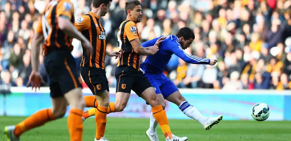 Acción del partido Chelsea contra Hull City