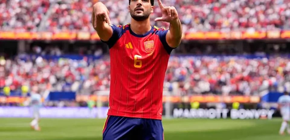 Jugador de España celebrando en partido