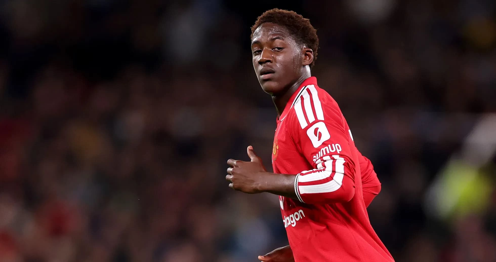 Jugador de Manchester United en el campo de juego