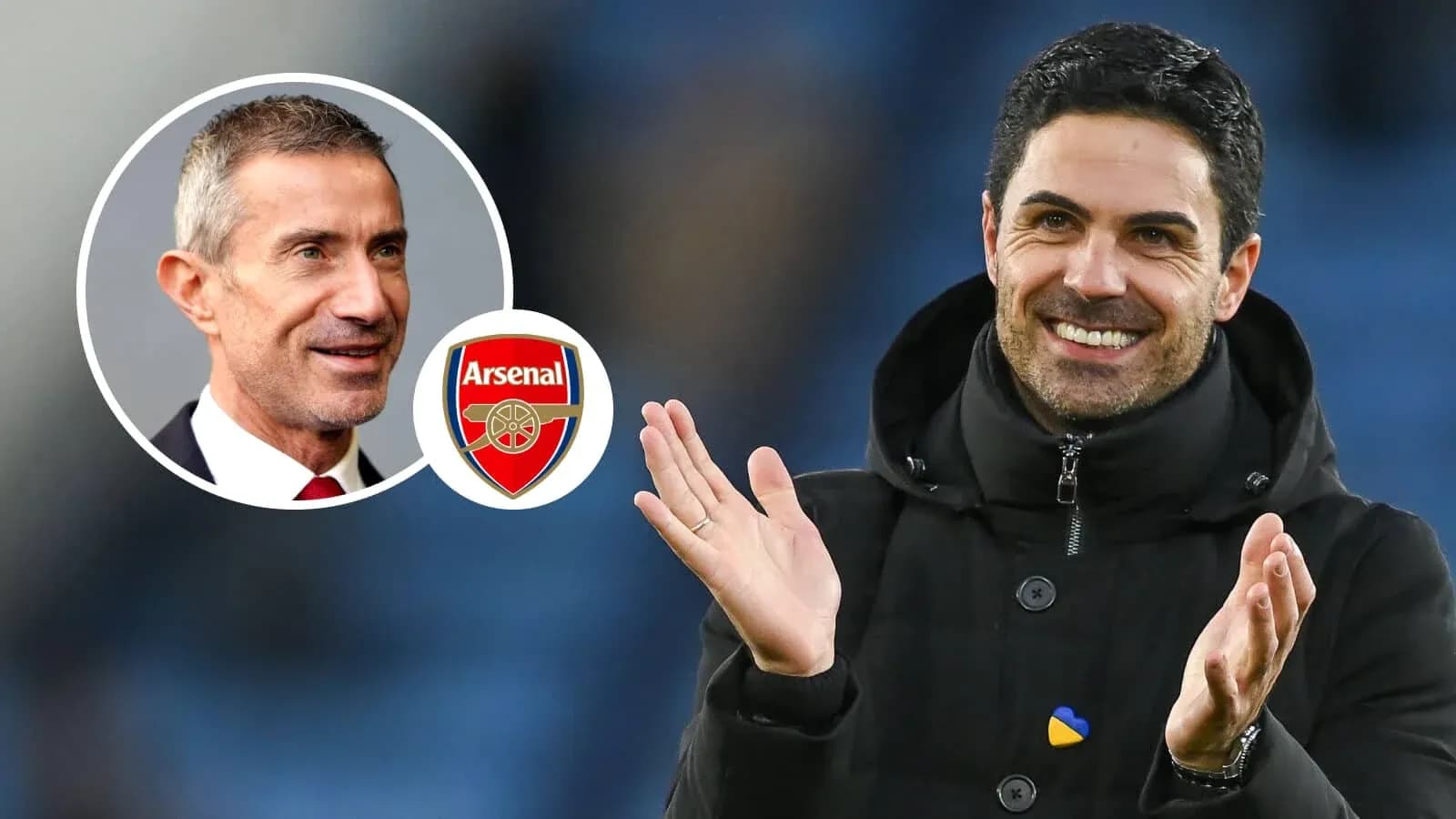 Mikel Arteta aplaudiendo en el estadio de Arsenal
