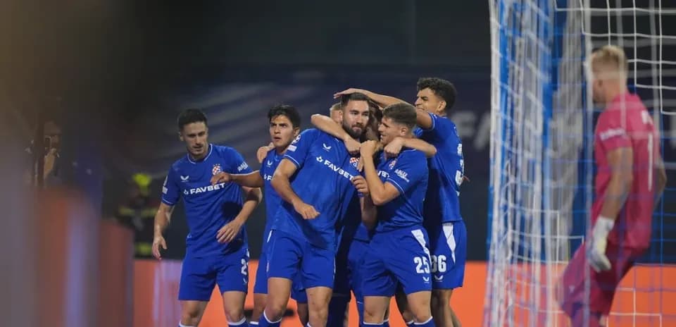 Celebración de gol del equipo Dinamo Zagreb