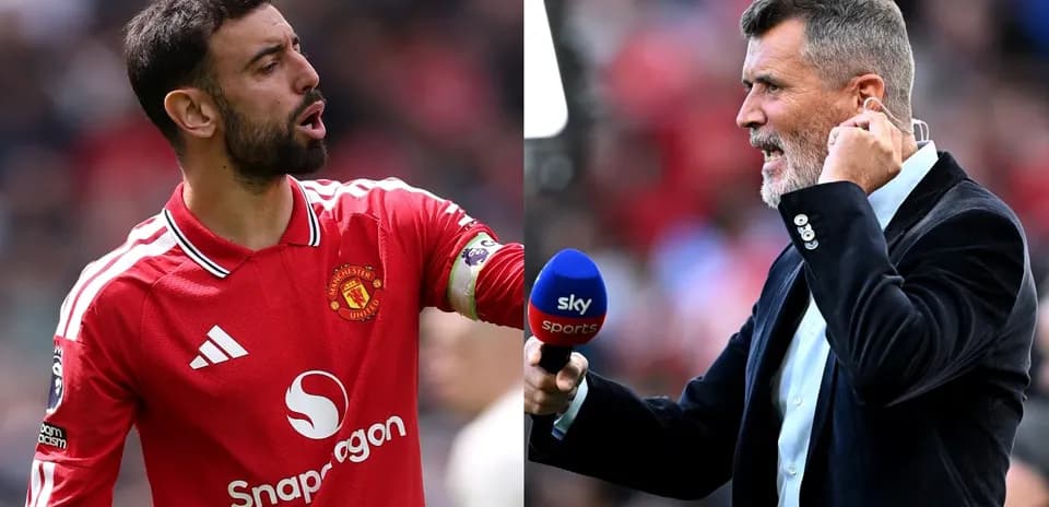 Bruno Fernandes y Roy Keane en un evento deportivo