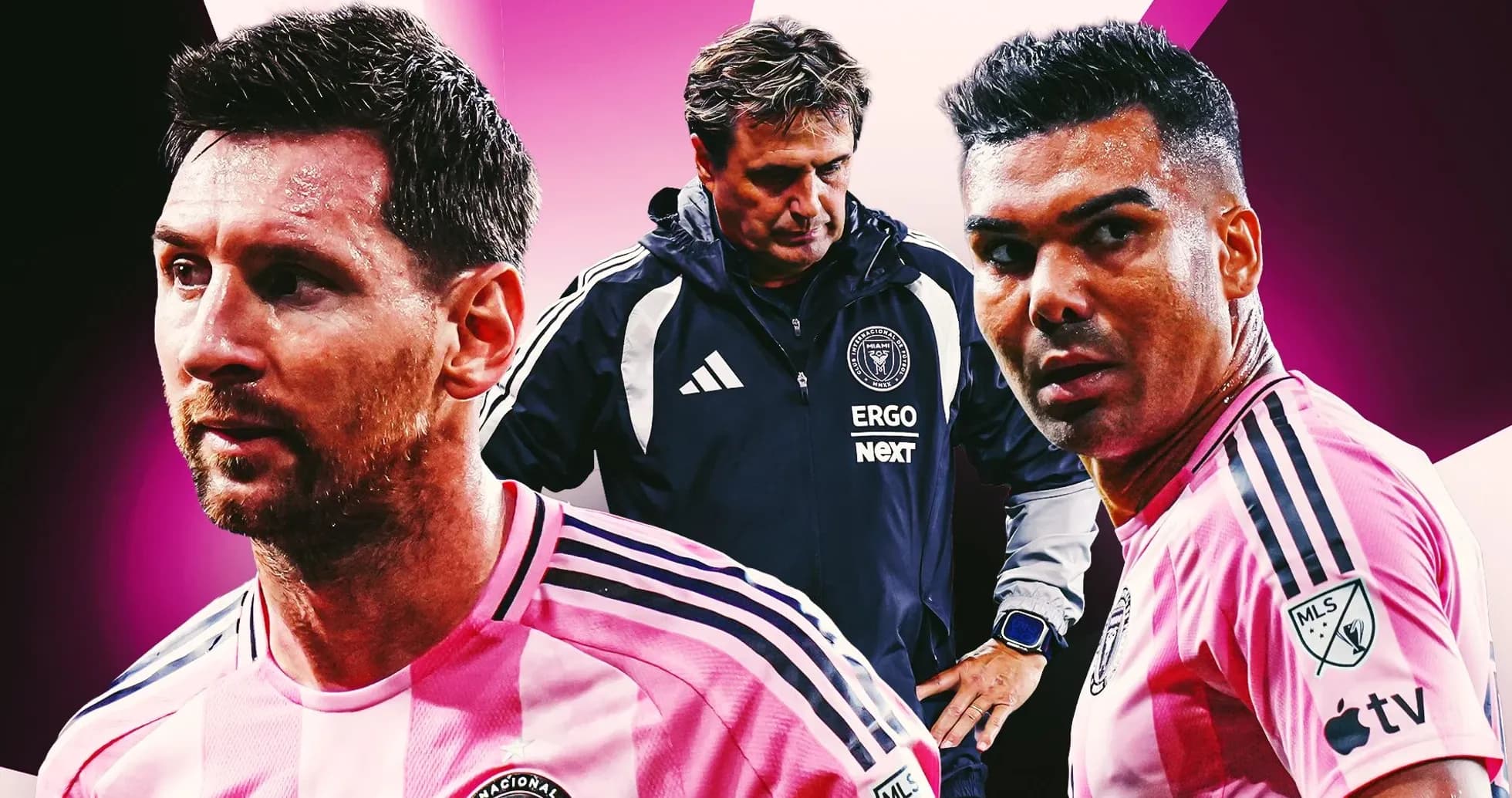 Lionel Messi y Casemiro en el campo de juego