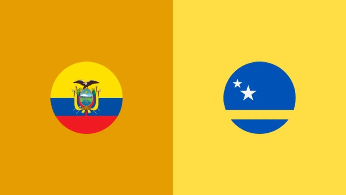 Banderas de Ecuador y Curazao en fondo colorido