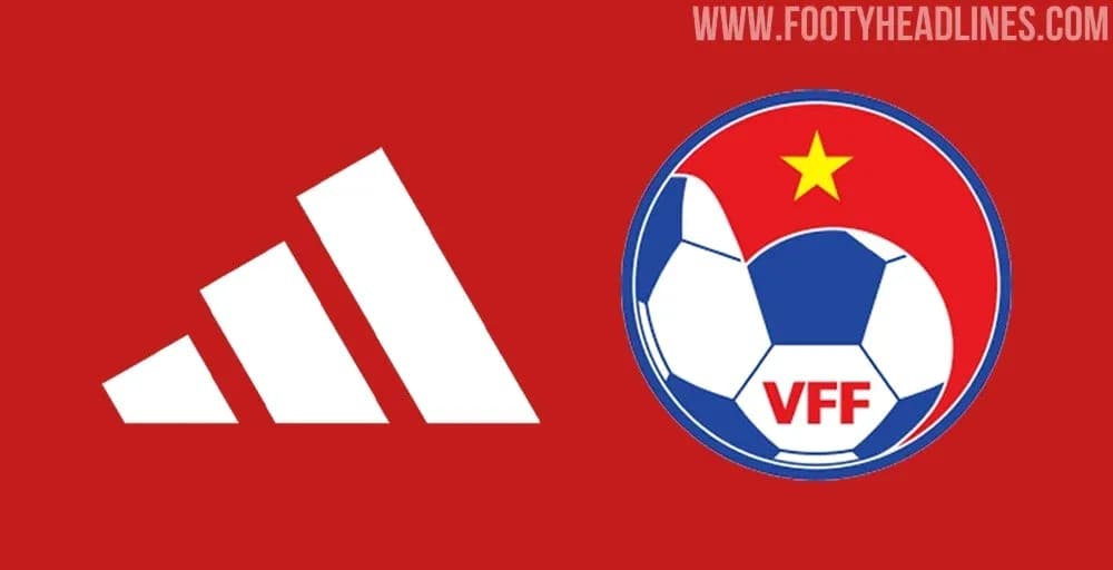 Logos de Adidas y VFF sobre fondo rojo