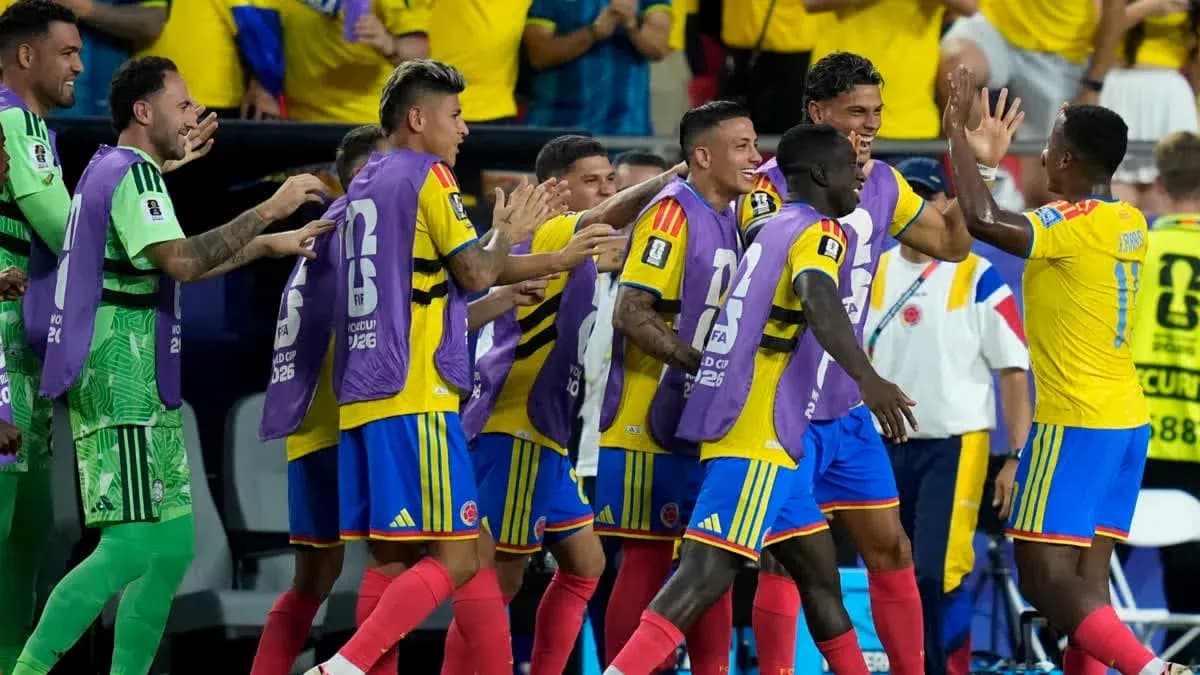 Jugadores de Colombia celebrando en el Mundial 2026