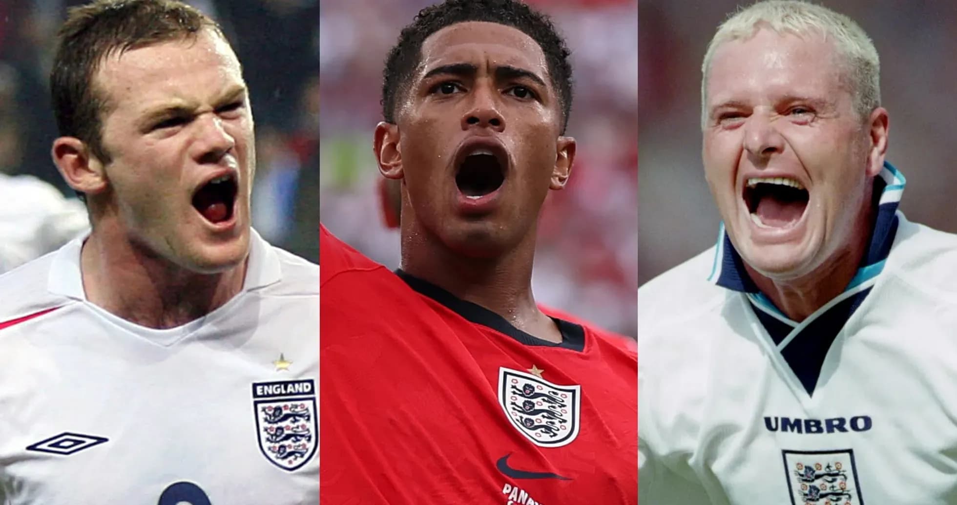 Tres jugadores de Inglaterra gritando durante partidos