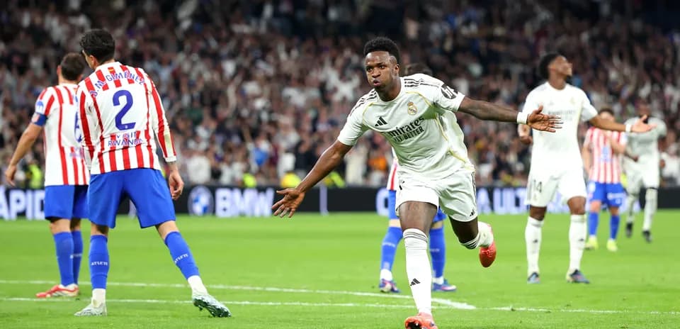 Vinícius Jr. celebrando un gol para Real Madrid