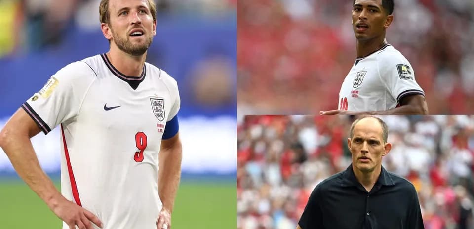Jugadores de Inglaterra y entrenador en el campo