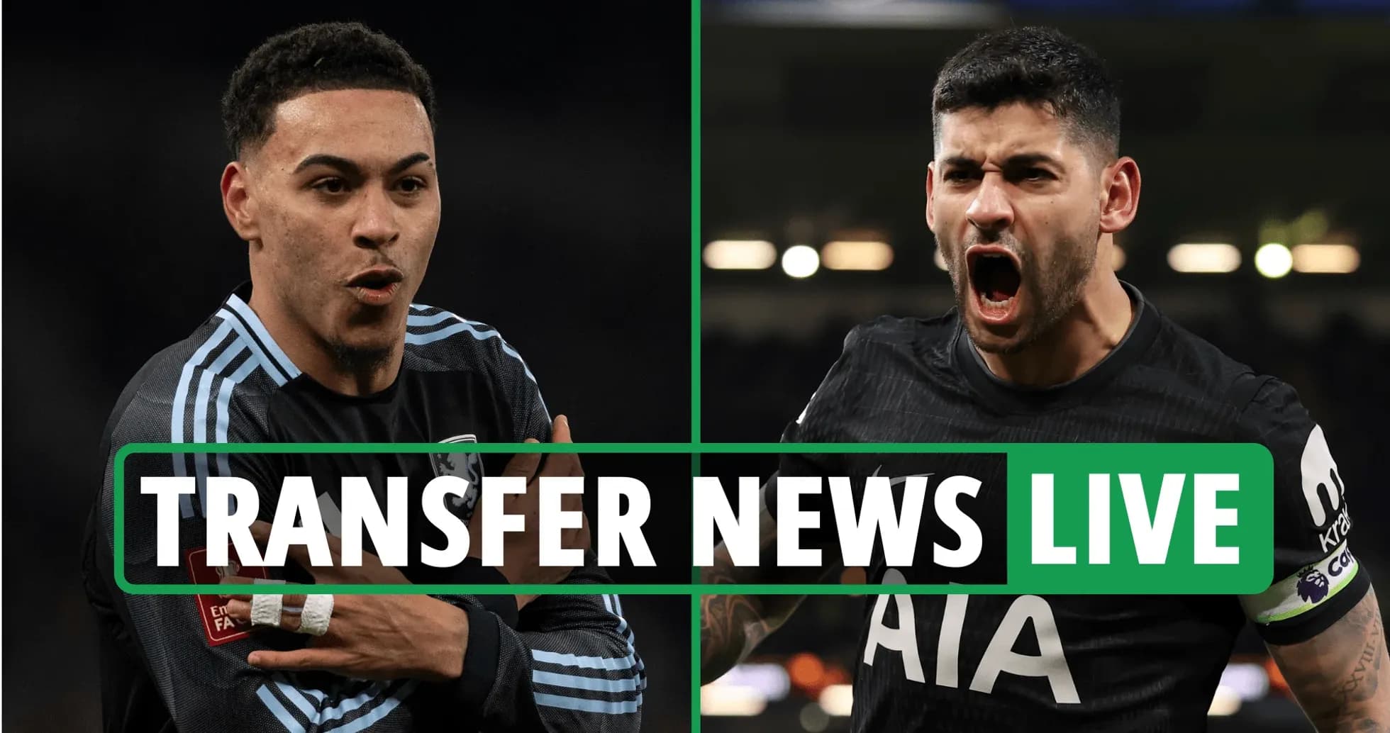 Dos jugadores mostrando gestos durante noticias de transferencias