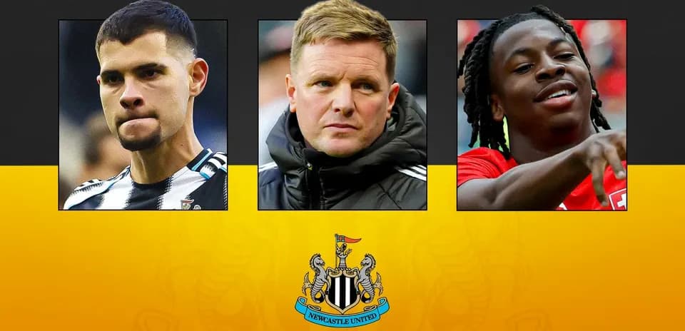 Jugadores de Newcastle United y entrenador en collage