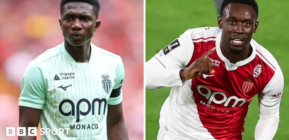 Dos jugadores de AS Monaco en acción durante un partido