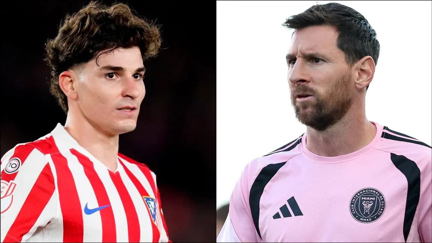 Jugadores de fútbol en camisetas de sus equipos