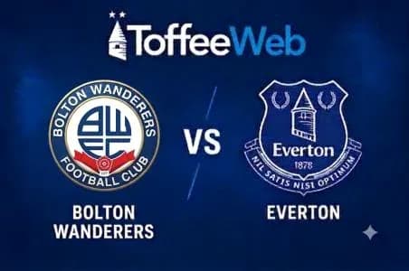 Logos de Bolton Wanderers y Everton enfrentados