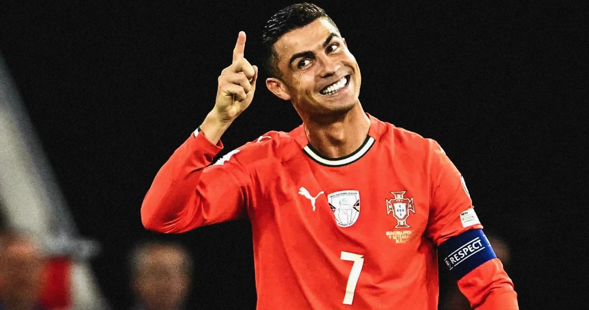 Jugador de Portugal celebrando durante el partido
