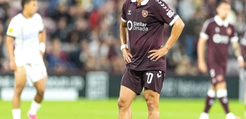 Jugador de Heart of Midlothian en el partido