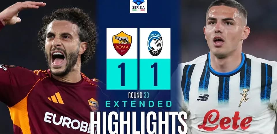 Jugadores de Roma y Atalanta durante el partido