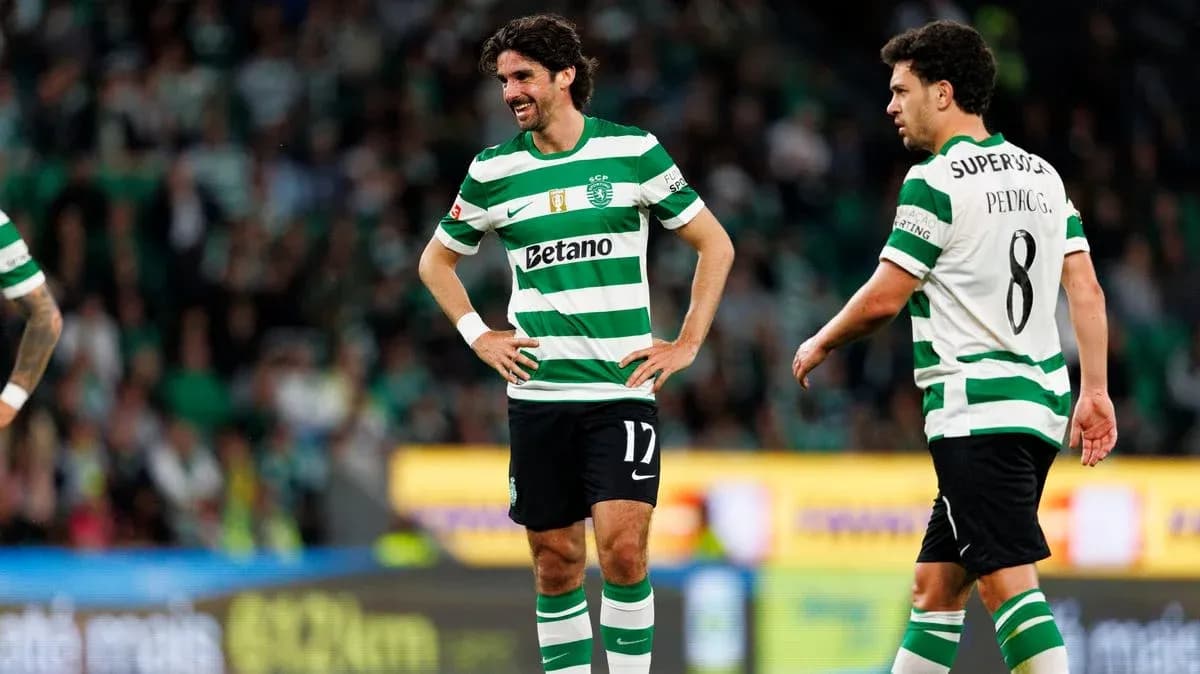 Jugadores de Sporting CP en el campo de juego