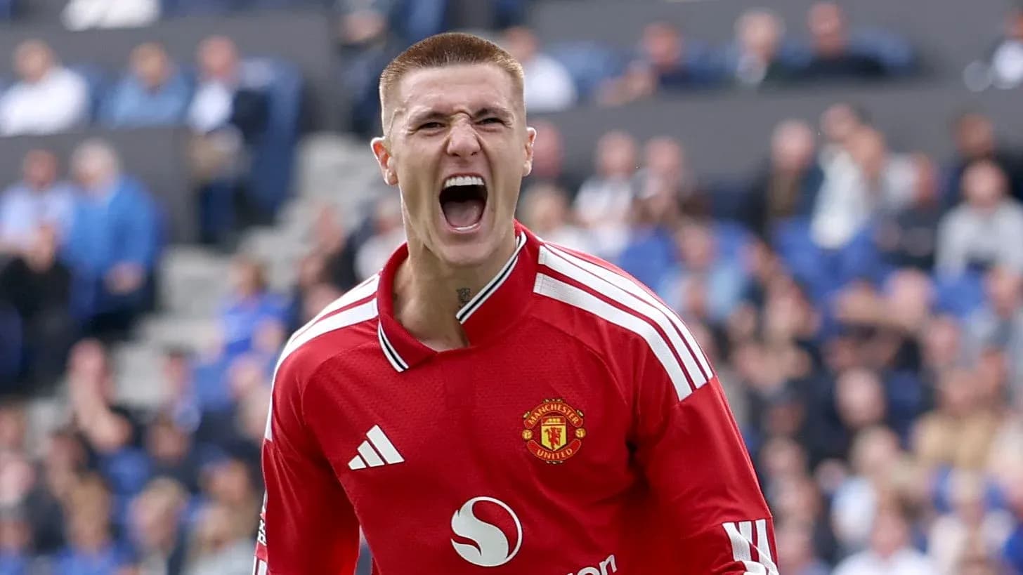 Jugador de Manchester United celebrando un gol