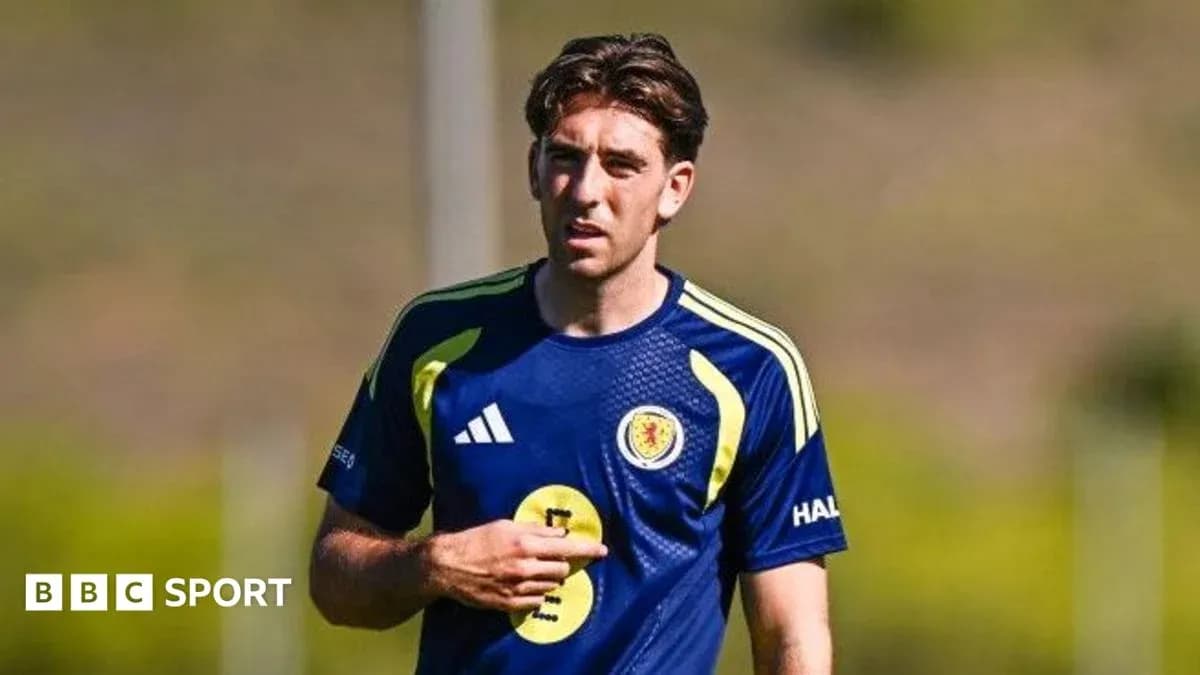 Jugador de Escocia durante sesión de entrenamiento