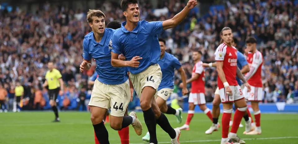 Celebración de gol durante Brighton vs Arsenal