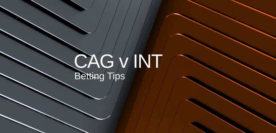 Fondo abstracto con texto CAG v INT y apuestas