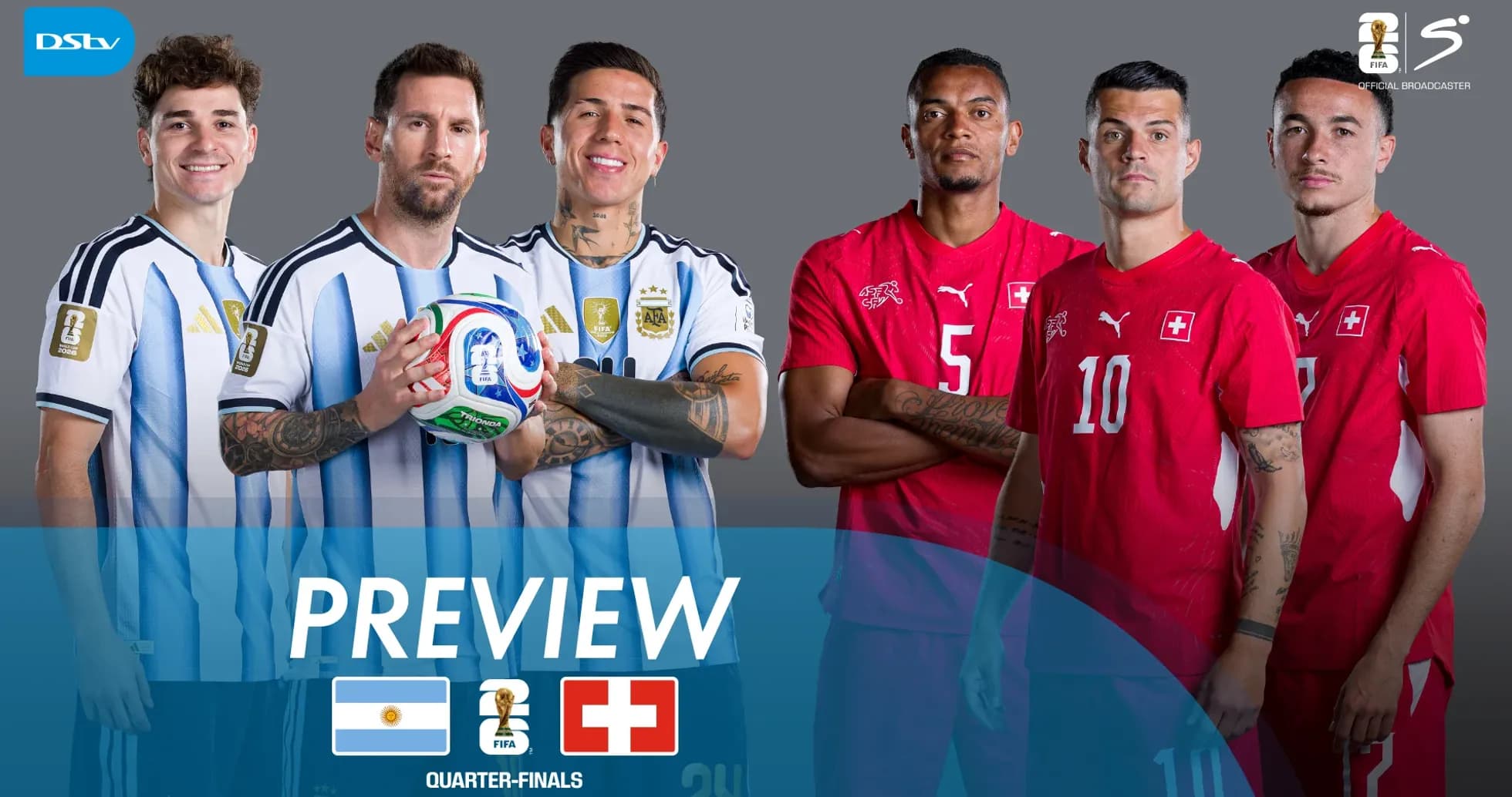 Jugadores de Argentina y Suiza en previa de cuartos