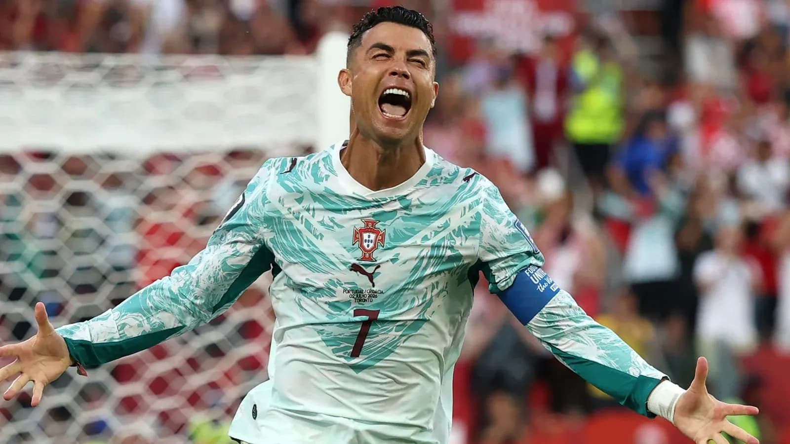 Cristiano Ronaldo celebrando un gol para Portugal