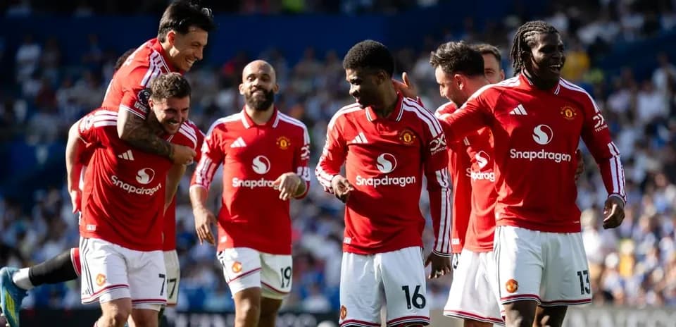 Jugadores del Manchester United celebrando un gol