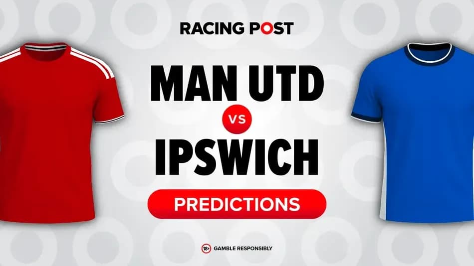 Camisetas de Man Utd e Ipswich con texto de predicciones