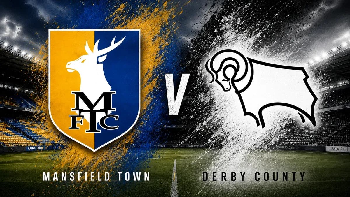 Escudo de Mansfield Town contra Derby County en el estadio