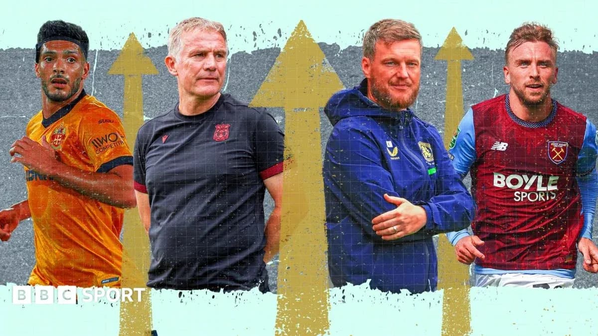 Jugadores y entrenadores de fútbol en gráfico de tendencias