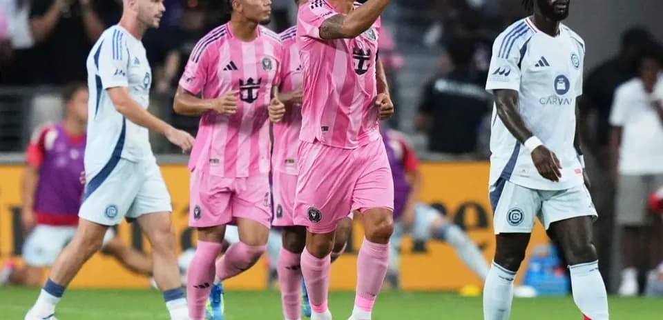 Jugadores de Inter Miami celebrando un gol durante el partido
