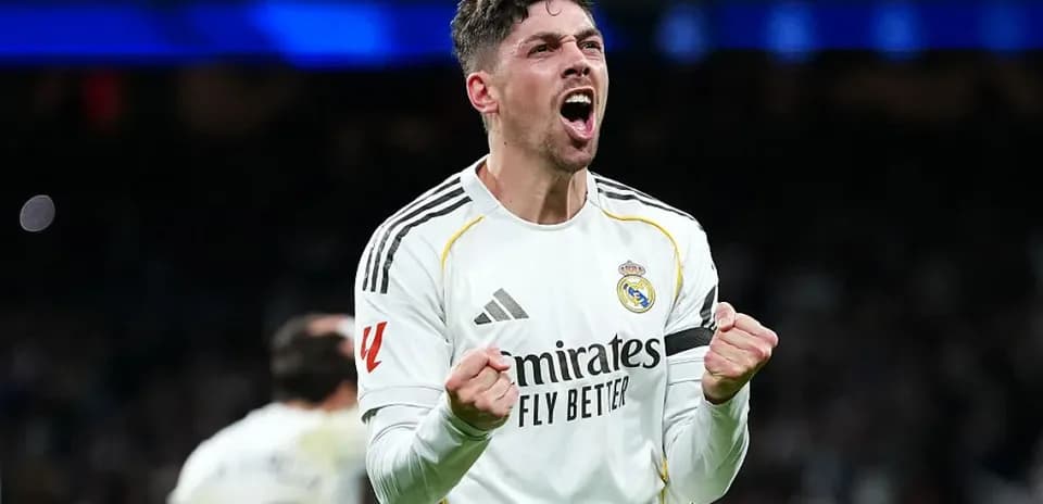 Jugador celebrando un gol de Real Madrid