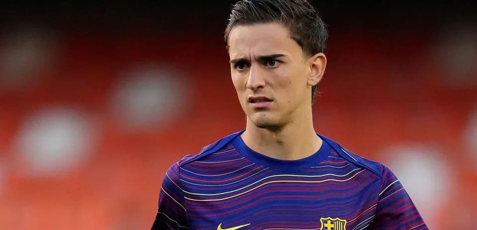 Jugador de Barcelona en calentamiento antes del partido