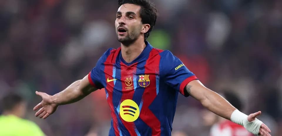 Jugador de Barcelona celebrando un gol en el campo