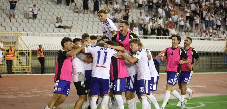 Celebración de jugadores de HNK Hajduk Split