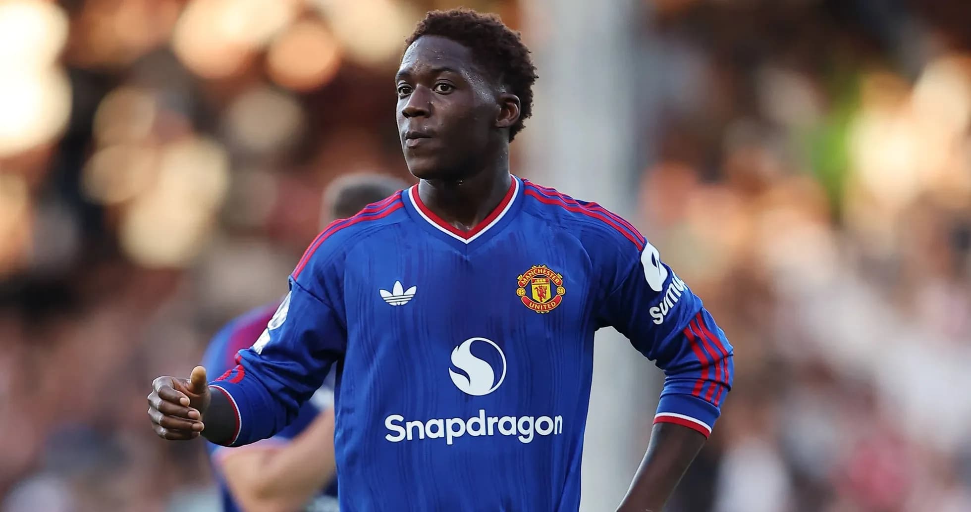Jugador de Manchester United en acción durante el partido