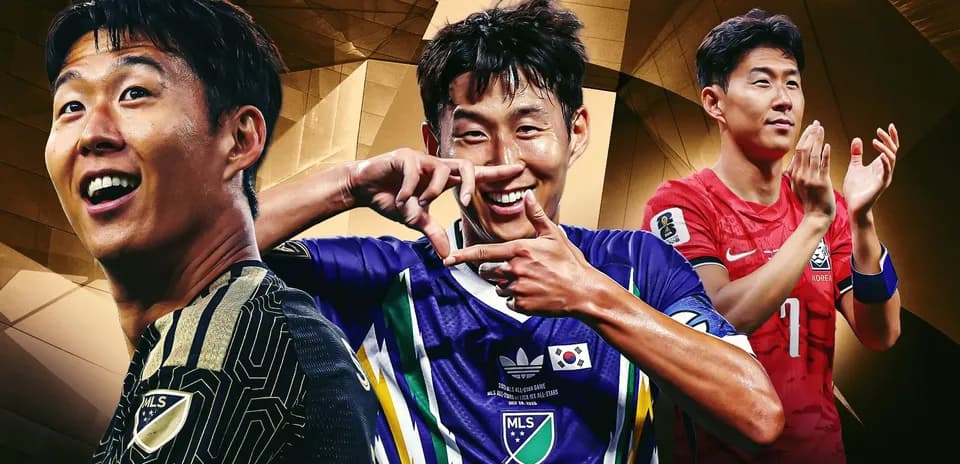 Tres jugadores de fútbol de Corea del Sur en acción