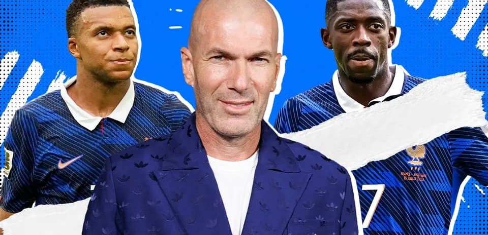 Kylian Mbappé, Zinedine Zidane y Ousmane Dembélé