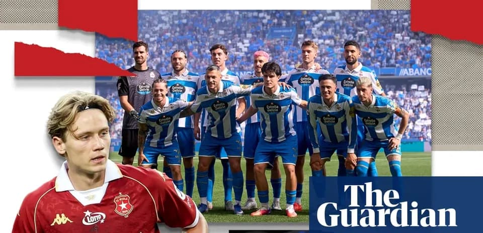 Equipo del Deportivo de La Coruña posando para foto