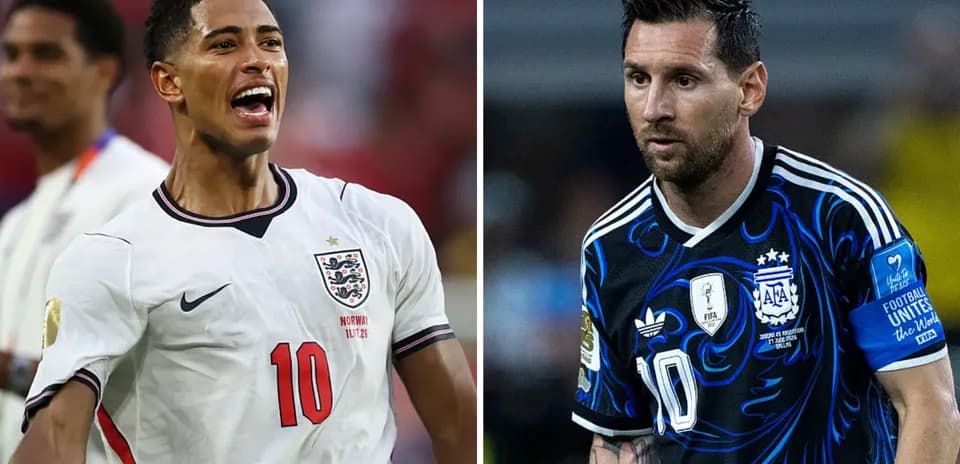 Jude Bellingham y Lionel Messi en partido