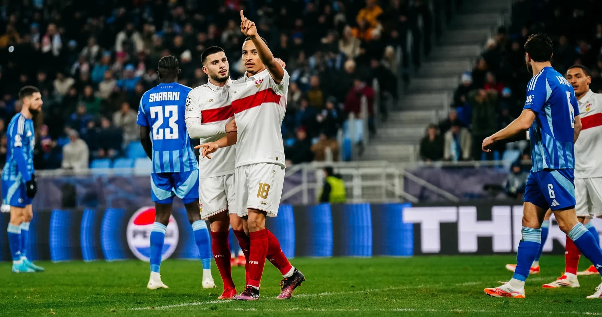 Jugadores de VfB Stuttgart en el partido