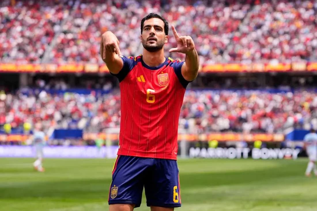 Jugador de España celebrando un gol