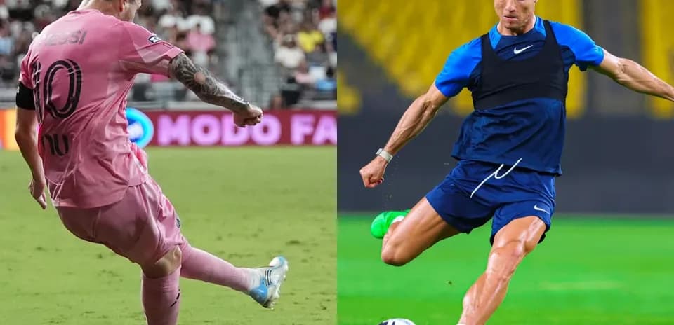 Lionel Messi y Cristiano Ronaldo en acción