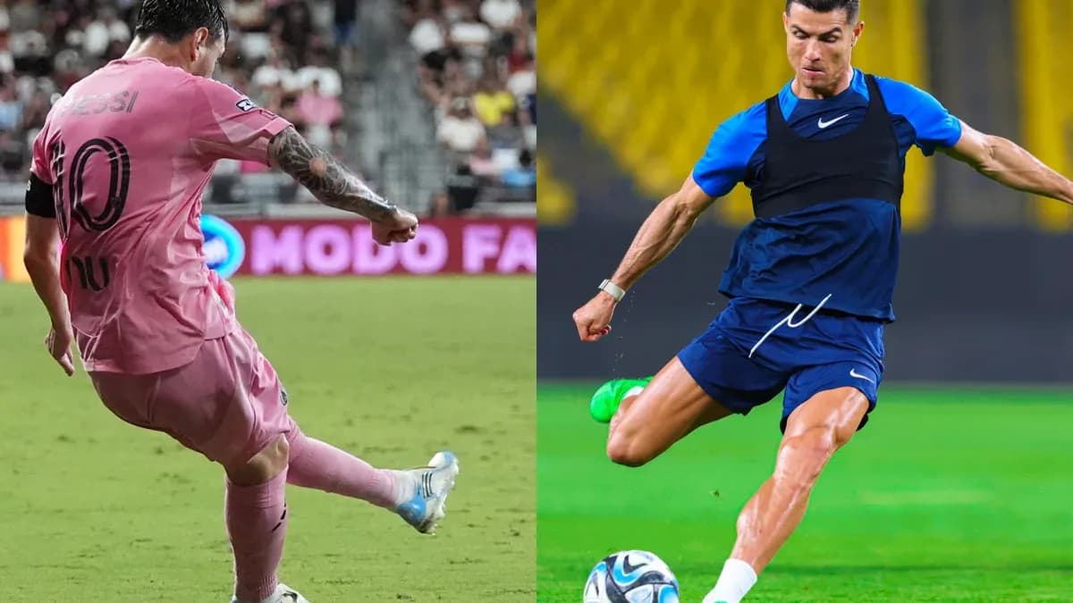 Lionel Messi y Cristiano Ronaldo en acción