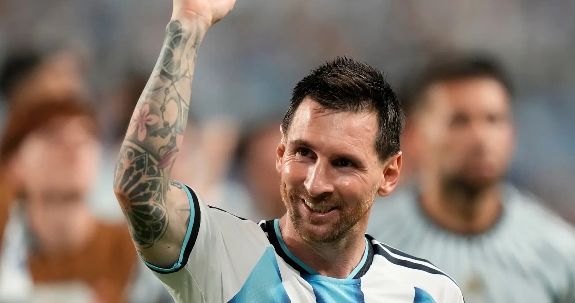 Lionel Messi levantando el puño tras el partido Lionel Messi levantando el puño tras el partido